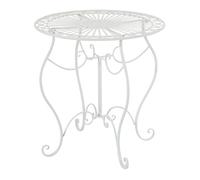 CLP Mesa de Hierro Indra de diseño nostálgico I Mesa de jardín o Bistro con Patas curvadas I, Color: Blanco