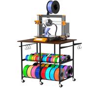 Mesa de impresora 3D con almacenamiento de filamentos, soporte de carrete rodante de 360 grados con ruedas, soporte de impresora 3D de gran capacidad, estante de almacenamiento de filamentos para PLA