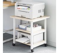 Mesa De Impresora Con Ruedas, Mesa Móvil De 2 Niveles Con Estante De Almacenamiento, Carrito Con Ruedas Para Impresora, Soporte Para Escáner Y Fax En Casa O En La Oficina.(3layer-Beige,48*40cm)