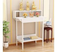Mesa de Incienso Para El Hogar, Mesa de Altar de Meditación con Almacenamiento, Diseño Elegante para Prácticas Espirituales, para Oraciones, AdivinacióN Y AdoracióN(White,80*42cm/31.5*16.5in)