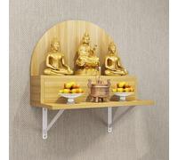 Mesa de Incienso y Nicho Budista de Bambú, Mueble de Santuario Budista de Pared - Estante de Altar para el Hogar para Adorar a Buda, Guanyin(Light walnut color,80x41.6x46.6cm/31.5x16.4x18.3in)