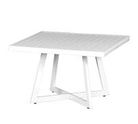 Mesa De Jardín Alexis 70X70Cm De Aluminio Blanco Mate Mesa De Bar