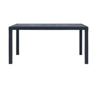 vidaXL Mesa de jardín plástico aspecto ratán Gris 150x90x72 cm para comedor/patio