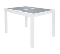 Mesa de jardín de aluminio extensible blanca Houston