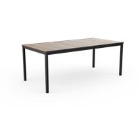 Mesa de jardín de comedor de acero porto negro de 160x75x90 cm