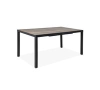 Mesa de jardín de madera extensible de dpc y aluminio, 6-8 plazas marrón - 240x90x75 cm