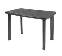 Mesa de jardín de plástico, 100 x 72 cm, color antracita, mesa de camping rectangular de diseño clásico