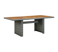 Mesa de Jardín de Poliratán Gris Oscuro con Vidrio Templado para Espacios Exteriores (Gris Claro)