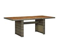 Mesa de Jardín de Poliratán Gris Oscuro con Vidrio Templado para Espacios Exteriores (Marrón)