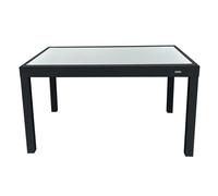 MOMMA HOME Mesa Extensible Jardin Aluminio y Cristal Templado Mesa Comedor Rectangular Extensible de Exterior Al Aire Libre 6-10 Personas Medidas 135/270x90 cm