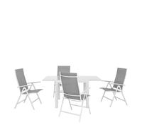 Mesa de jardín extensible de aluminio blanco naterial lyra ii de 90/160x90 cm