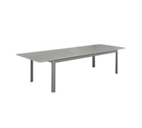 Mesa de jardín extensible de aluminio de 10 plazas, seattle, verde kaki, 290x100x75 cm