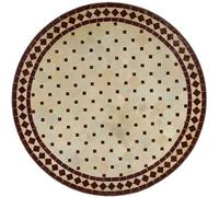 Mesa de jardín mediterránea | Mosaico marroquí "Rombo burdeos" | Diámetro 120 cm con marco de hierro | Hecho a mano | Mesa de terraza decorativa o de cóctel de jardín | MT2114