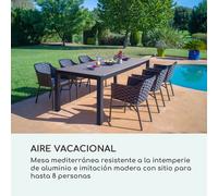 Blumfeldt Menorca Expand Mesa de jardín 163 x 95 cm Aluminio Polywood Antracita