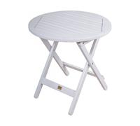 Mesa De Jardín Plegable, Redonda, Blanca, 50 x 50 cm - N