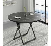 Mesa de jardín plegable redonda portátil de 60/70/80 cm, mesa de comedor pequeña moderna con patas de metal para interiores y exteriores, perfecta para balcón, ordenador portátil S minimalista