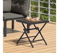 Mesa de Jardín Plegable vidaXL, Mesa para Patio y Jardín con Estructura de Acero, Mesa de Comedor Plegable para Exteriores, Malla de Acero Antracita