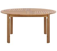 Mesa de jardín redonda fabricada en madera de acacia clara 150 cm Tolve