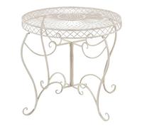 Mesa de jardin sheela metal crema antiguo ø 90 cm