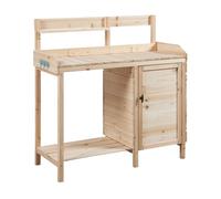 Mesa de jardinería alessano abeto 110x107x46cm - color madera [casa.pro] 46 cm