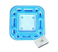 Mesa de juego flotante para piscina, bandeja inflable ligera de PVC para alimentos y bebidas, portátil para fiestas junto a la piscina