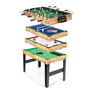 Mesa de juego multideportiva 4 en 1, mesa de juego para billar, futbolín, ping-pong y hockey con los accesorios (4 pies, 1.2 m)