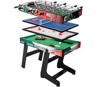 Mesa de Juego Multifuncional 4 en 1 HLC, Patas Plegables, Varillas Telescópicas, Deportes Multifuncionales/Billard/Tenis de Mesa/Hockey, Adecuada para Entretenimiento Familiar, Sin Batería