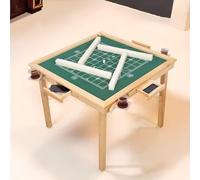 Mesa de juego plegable cuadrada para 4 jugadores, cuenta con portavasos y cajones, ideal para dominó, mahjong, póquer y blackjack