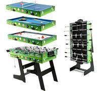 Mesa de Juegos de Deportes multifunción 4 en 1 de 4 pies, Mesa combinada Plegable Estable, Billar/Snooker, futbolín, Hockey, Mesa de Tenis de Mesa