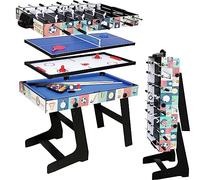 Mesa de juegos deportivos 4 en 1 multi de 4 pies, mesa combinada plegable - mesa de billar/snooker, mesa de hockey de aire, mesa de tenis de mesa, mesa de fútbol