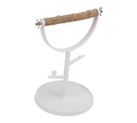 Mesa de juegos para pájaros, soporte para pájaros de madera natural, antideslizante, portátil, barra de entrenamiento para loros, para interior y exterior