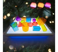 Mesa de luz para manipuladores de niños | Caja de luz de seguimiento educativo | Mesa de luz para niños | Mesa sensorial iluminada | Caja de luz brillante | LED 3 modos, atenuación de 10 niveles (azul