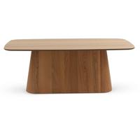 Mesa de madera contrachapado roble con pie central cilíndrico 100 cm