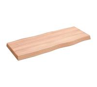 Mesa de madera maciza marrón claro, 100 x 40 x 6 cm, diseño de borde vivo, parte superior de repuesto para cocina, mesa de centro, mesa de comedor, escritorio, superficie duradera y elegante