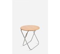 The Secret Home - Mesa Redonda Plegable Portátil - 70x70cm - Fabricada en Haya Vaporizada - Tamaño Mediano - Multiusos - Ideal para Cocina, Terraza o Jardín - Color Beige