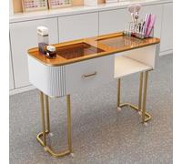 Mesa de manicura con estantes de almacenamiento, moderna estación de uñas para uso doméstico y salón, diseño que ahorra espacio, ideal para escribir y estudiar