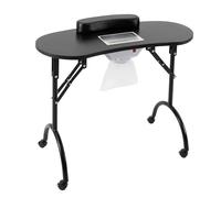 Mesa de manicura con ventosa, mesa de uñas plegable, mesa de manicura portátil, mesa de manicura portátil con ruedas y bolsa de almacenamiento, mesa de manicura móvil con bolsa para el polvo, 90 x 40