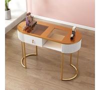 Mesa de manicura Estación de Escritorio de Técnico de Uñas con Almacenamiento - Profesional Moderno, Trabajo de Belleza de Madera para Salón y SPA en Casa, Cuenta con Cajones y Gabinete de 3