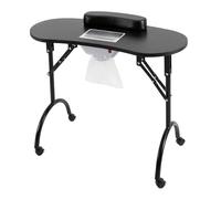 Mesa de manicura para manicura, portátil, plegable, con aspiradora de 5,5 W y 3 bolsas para el polvo, superficie de trabajo de 90 x 40 cm, capacidad de carga de 30 kg, para recortar, belleza, cuidado