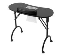 Mesa de manicura plegable con succión, mesa de manicura portátil, mesa de manicura, mesa de manicura, mesa de manicura, mesa de manicura móvil con ruedas y bolsa de transporte, capacidad de carga 30