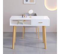 Mesa de manicura profesional con almacenamiento y cajones, estación de técnico de uñas de madera para uso en salón de belleza, elegante y funcional para decoración de uñas