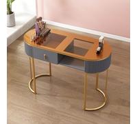 Mesa de manicura profesional con cajones de almacenamiento y gabinete, estación de trabajo funcional de madera para artistas de uñas