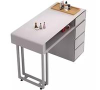 Mesa de manicura profesional con cajones y tablero enchufable, moderno escritorio de uñas para técnicos de uñas y artistas de maquillaje