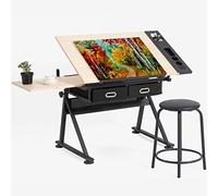 Mesa de manualidades ajustable con Sto - Escritorio de arte de arce para oficina en casa, mesa de dibujo versátil para artistas, artesanos y aficionados, perfecto Worpace Solut
