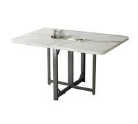 Mesa de manualidades móviles plegables, mesa de comedor plegable, mesa de comedor de hojas de caída, mesa de cena versátil, soporte de acero al carbono, plegable en 3 formas, cocina de ahorro de