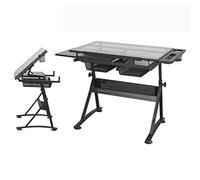 Mesa de manualidades versátil de altura ajustable con almacenamiento grande para oficina en casa, mesa de dibujo ideal para creativos y profesionales