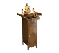 Mesa de meditación, armario de altar con cajón, santuario personal de madera maciza para nicho de Buda, altar de meditación de 23.6 pulgadas para decoración del hogar y práctica espiritual