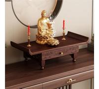 Mesa de meditación budista compacta con almacenamiento, estante de altar para el hogar, espacio de oración sagrado, gabinete Pooja de montaje en pared