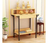 Mesa de Meditación de Estilo Chino Zen Puja de 3 Niveles,118cm de Altura Altar Personal, Mesa Elevada para Oraciones Sacrificios, para Salón, Oficina Espacio de Meditación Hogar-natural 1||80cm