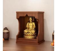 Mesa de meditación de madera maciza para escritorio, altar budista, santuario con cajón retráctil para colgar en la pared, soporte de exhibición del Dios de la riqueza